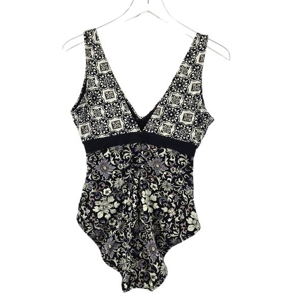 Sundance Swimsuit Womens Small Nera One Piece Black White Floral Bohemian Boho - Picture 5 of 10
